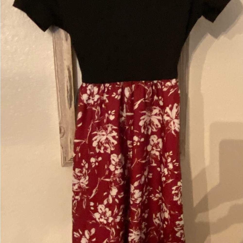 Black and Red Floral Dress